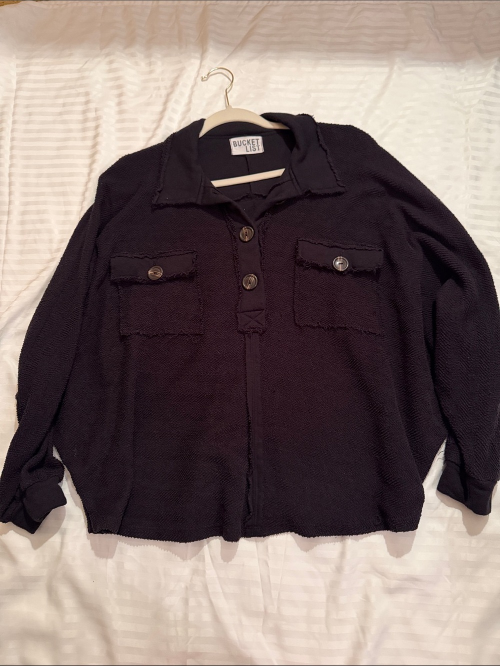 BUCKETLIST Black Oversized Top